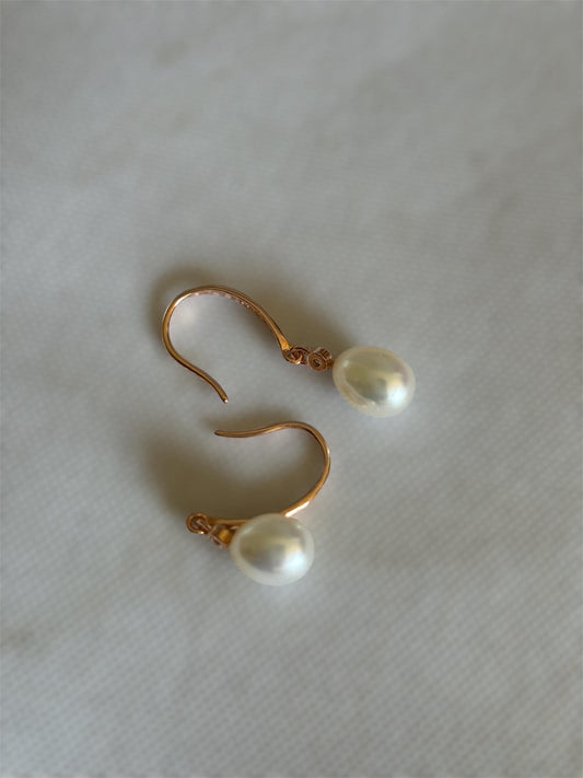 Timeless Elegance - Freshwater Pearl Sterling Silver Earrings ( Gold Color/ Silver available )