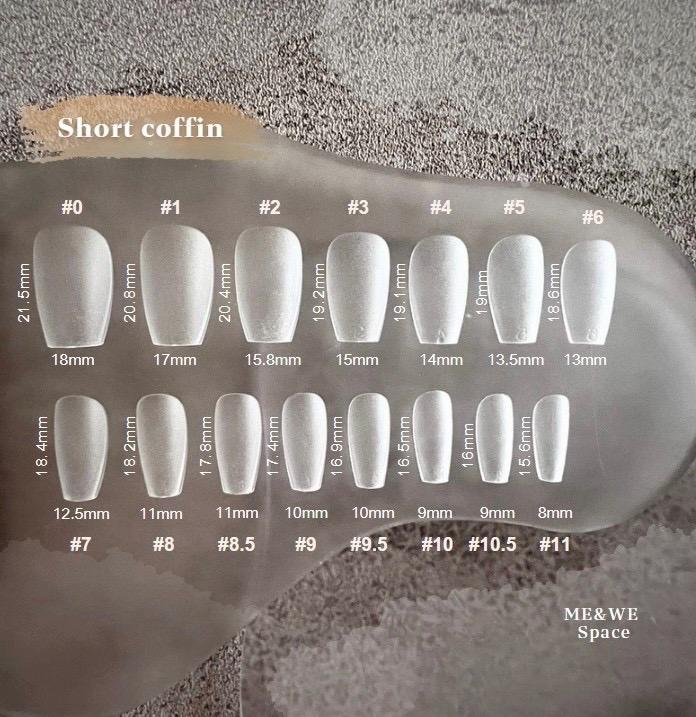 Mint in the photo frame press-on nail (Short Coffin)