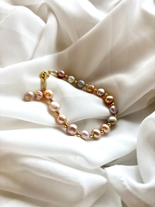 Candy Crush Dream Pastel Freshwater Pearl Adjustable Bracelet