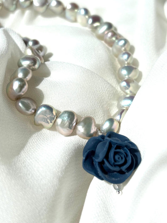 Midnight Serenade: The Sacred Aegean Necklace (AA+ Luster) 925 Sterling Silver