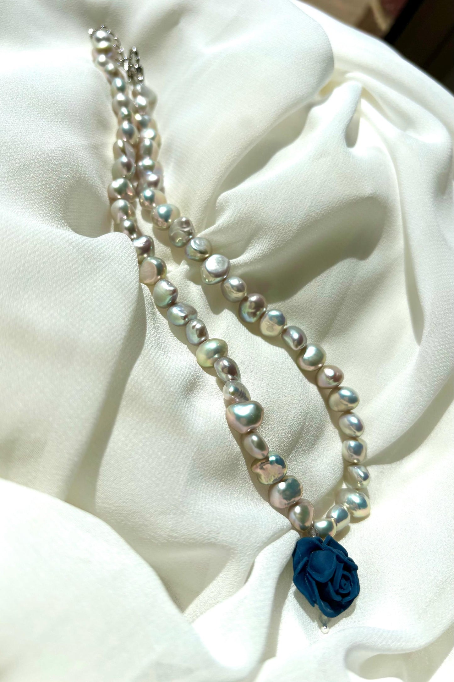 Midnight Serenade: The Sacred Aegean Necklace (AA+ Luster) 925 Sterling Silver