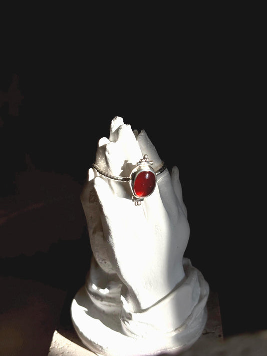 Radiant and Elegant Hessonite Garnet 925 silver Ring