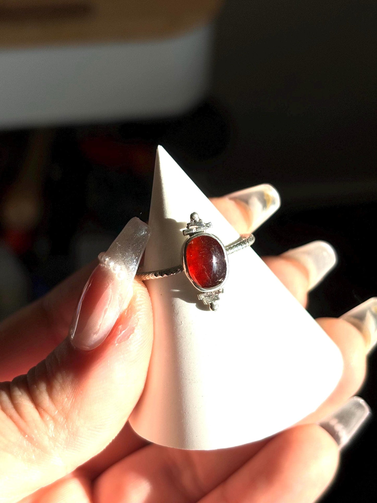 Radiant and Elegant Hessonite Garnet 925 silver Ring