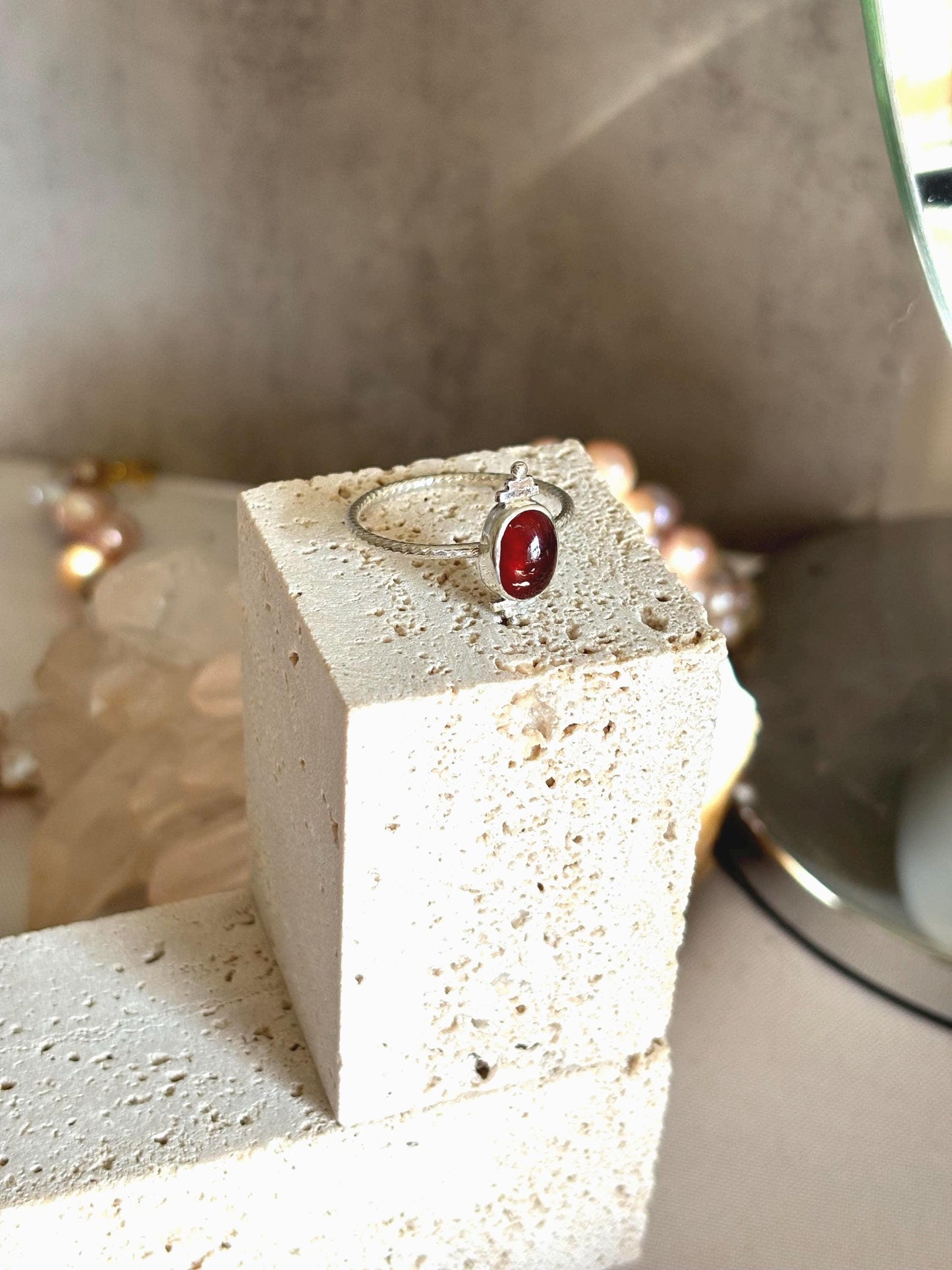 Radiant and Elegant Hessonite Garnet 925 silver Ring