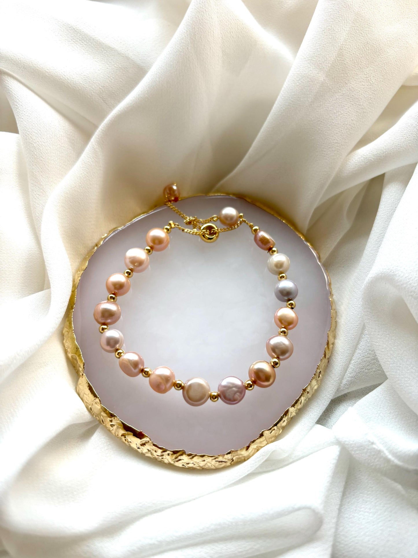 Candy Crush Dream Pastel Freshwater Pearl Adjustable Bracelet