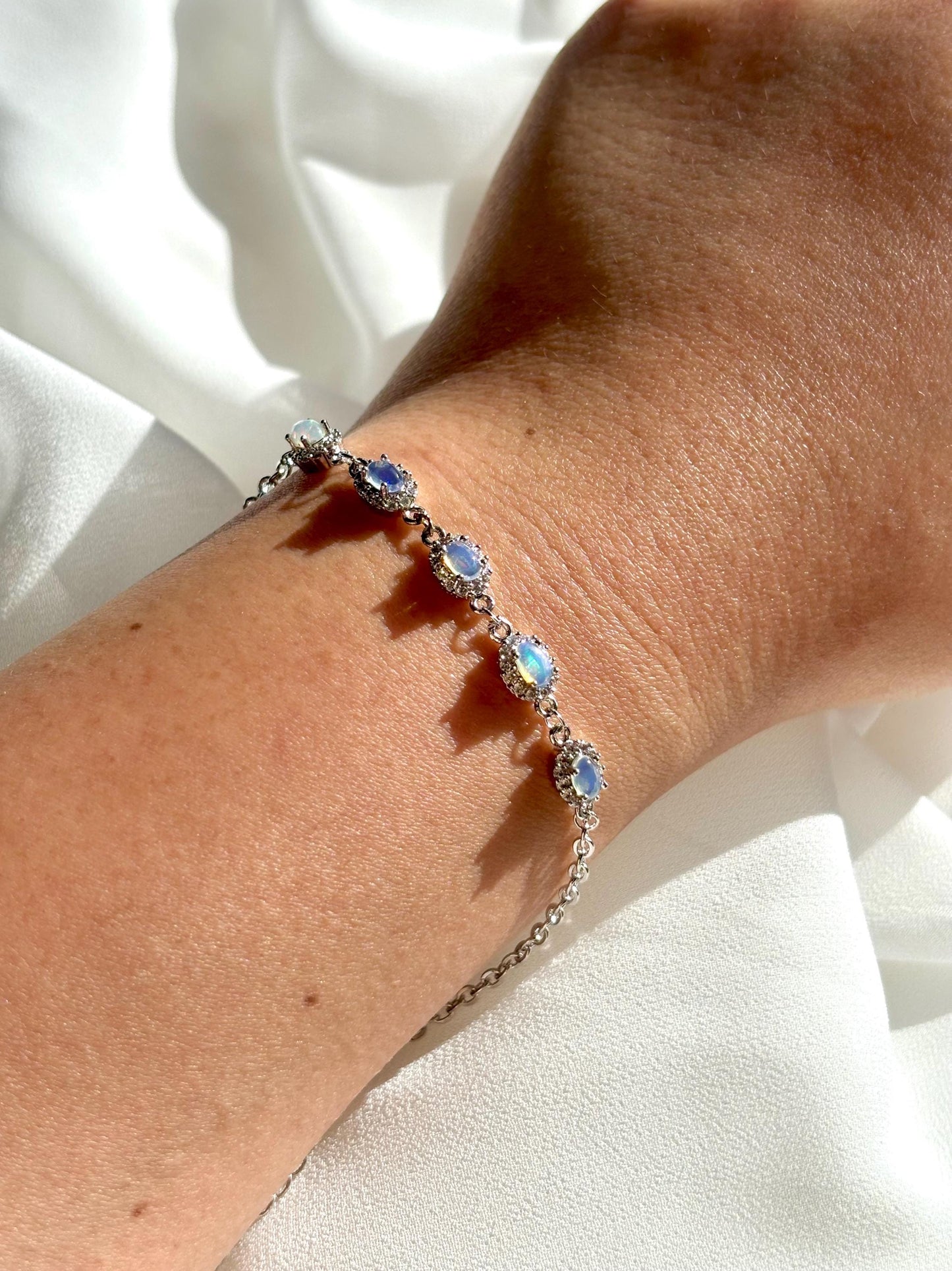 Sunlit Summer Pond Splash Opal Bracelet