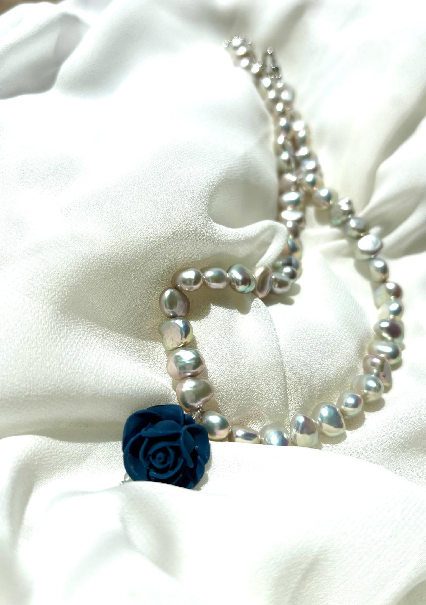 Midnight Serenade: The Sacred Aegean Necklace (AA+ Luster) 925 Sterling Silver