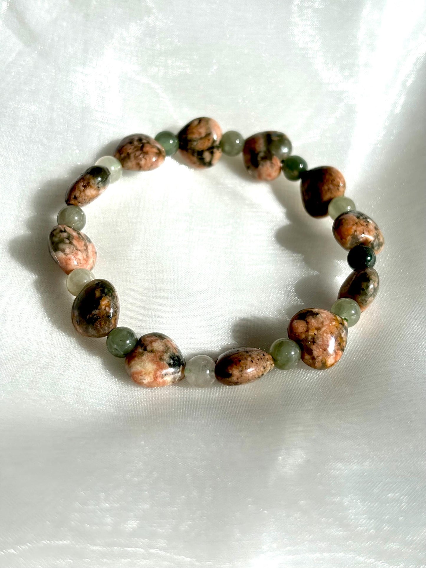 Heart of Moss in Forest Unakite Bracelet.
