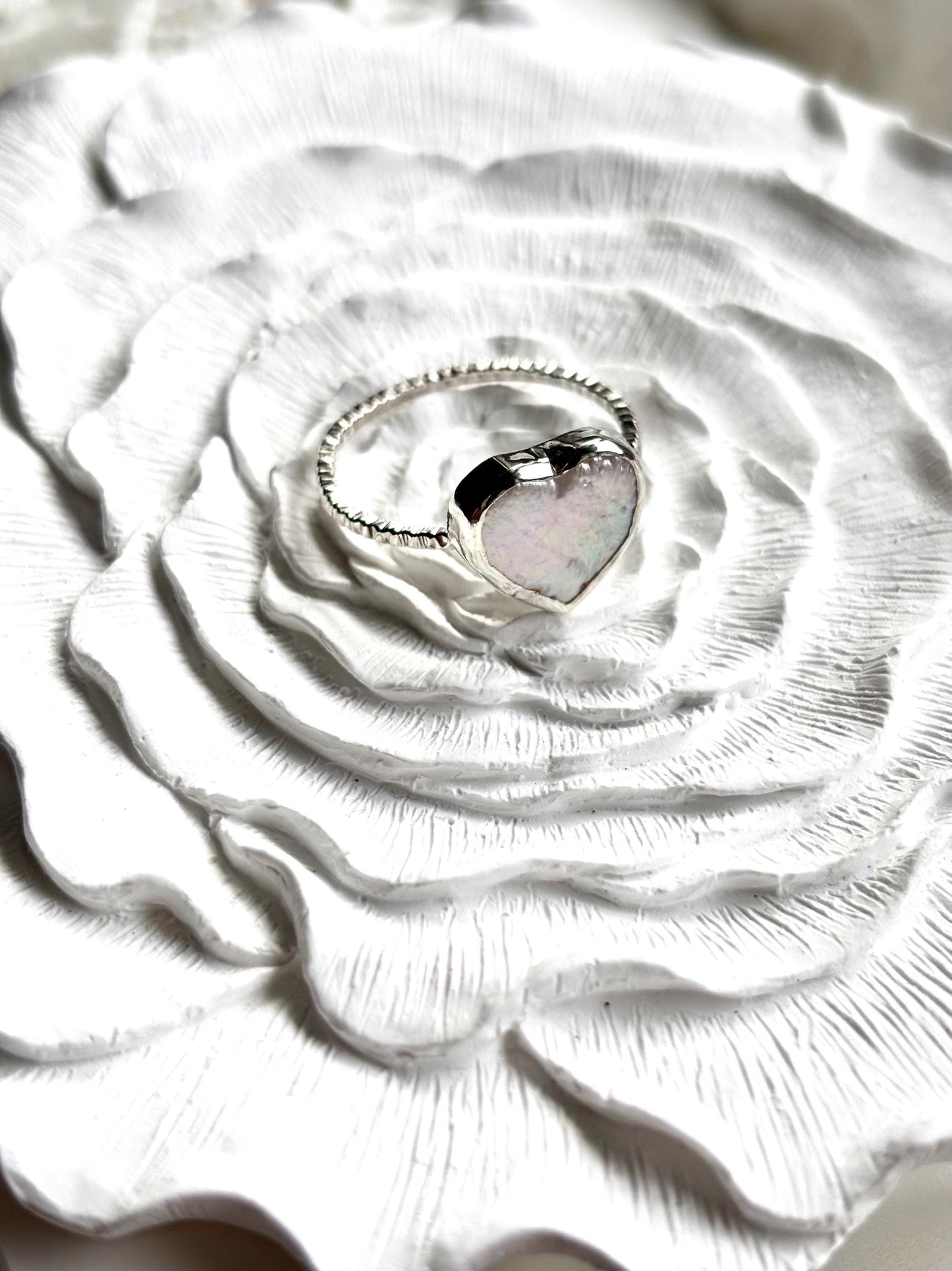 Heart of Pearl – Sterling Silver Romantic Baroque Pearl Ring