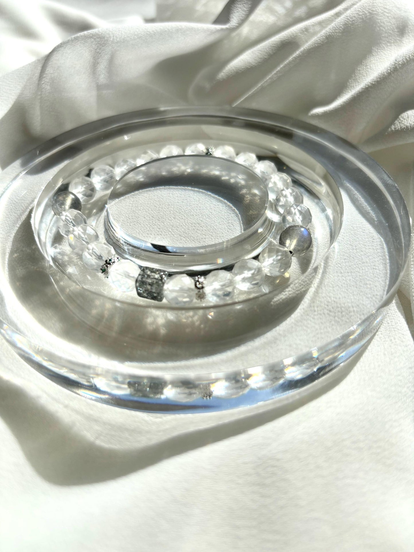 Lunar Radiance Bracelet: Milky Quartz and Labradorite