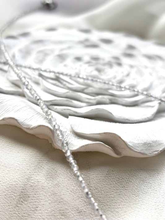 Faceted Labradorite Necklace with Subtle Blue Highlights – Perfect for Layering