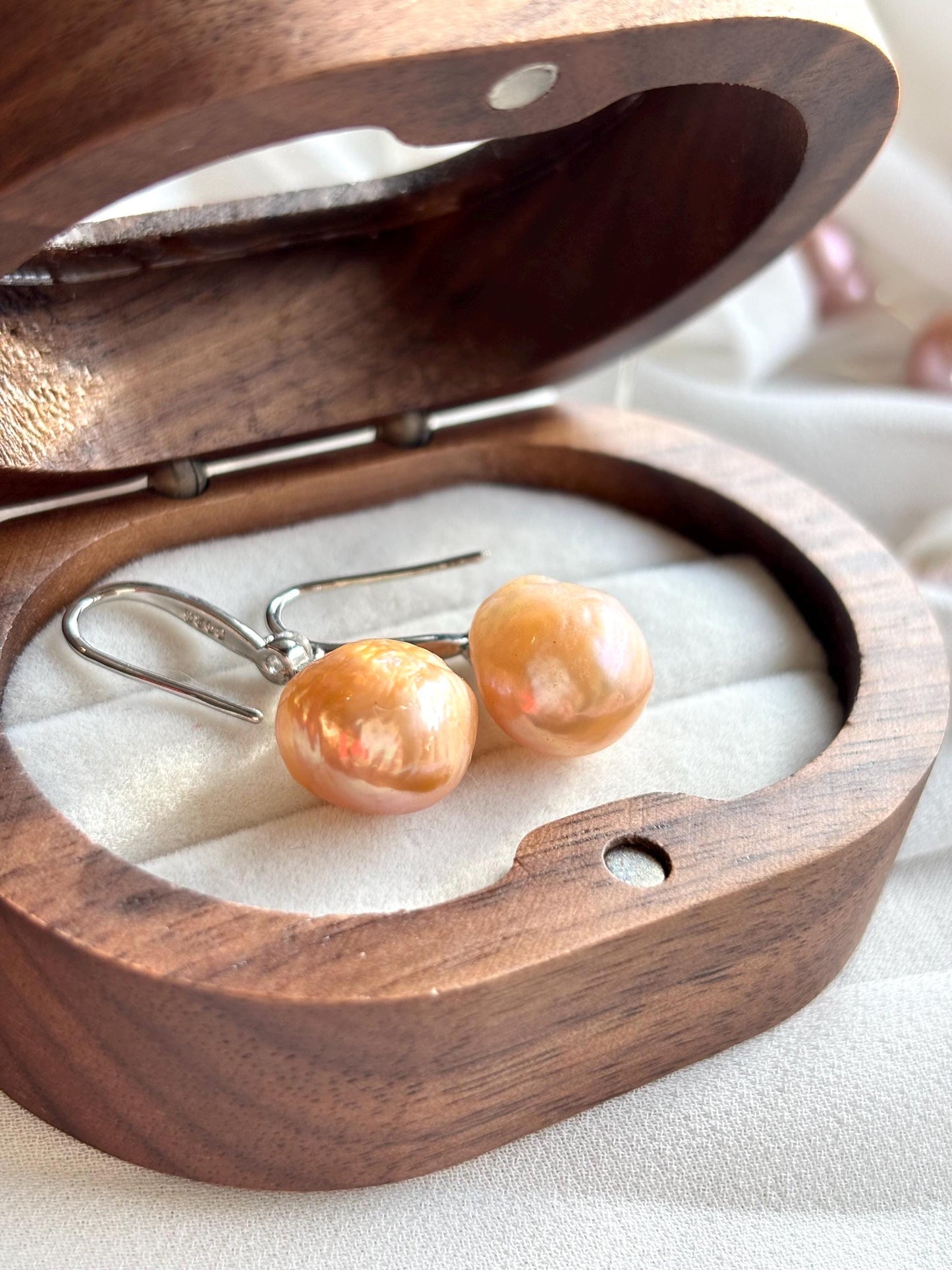 Marigold Glow - Natural Baroque Pearl Sterling Silver Earrings