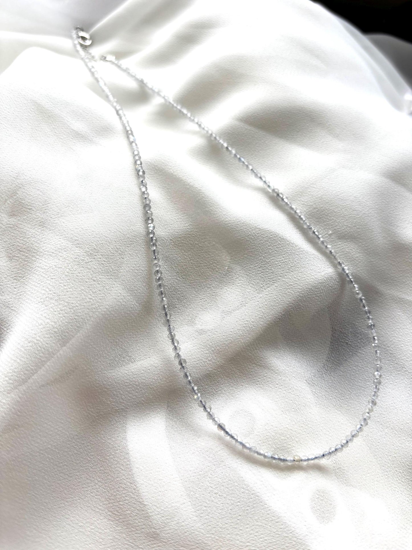 Faceted Labradorite Necklace with Subtle Blue Highlights – Perfect for Layering