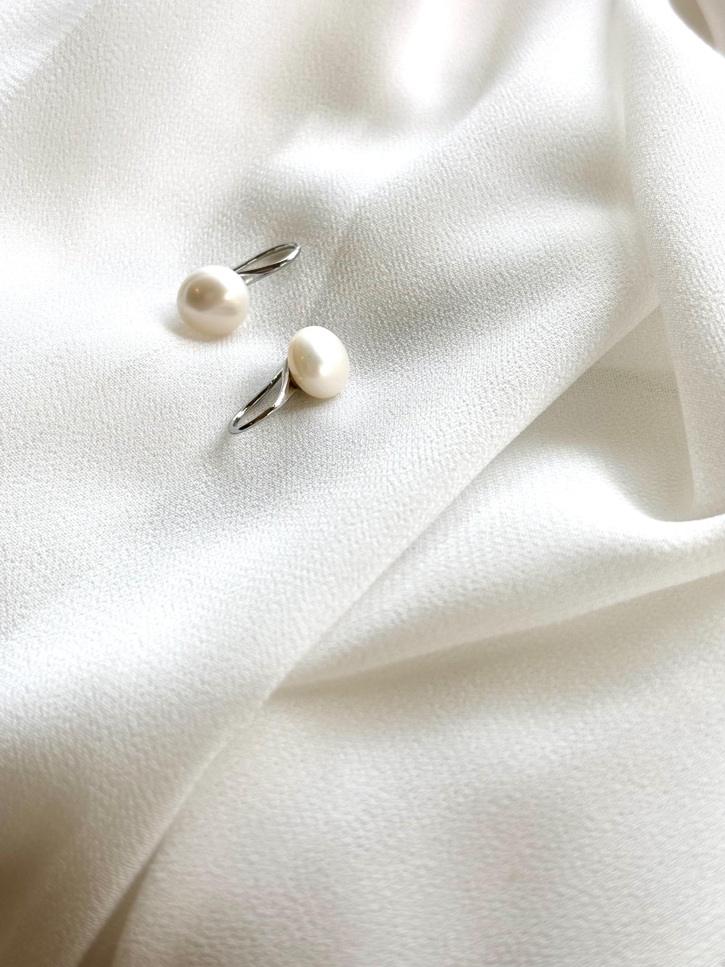 White Freshwater Pearl High Heel Earrings – 925 Sterling Silver