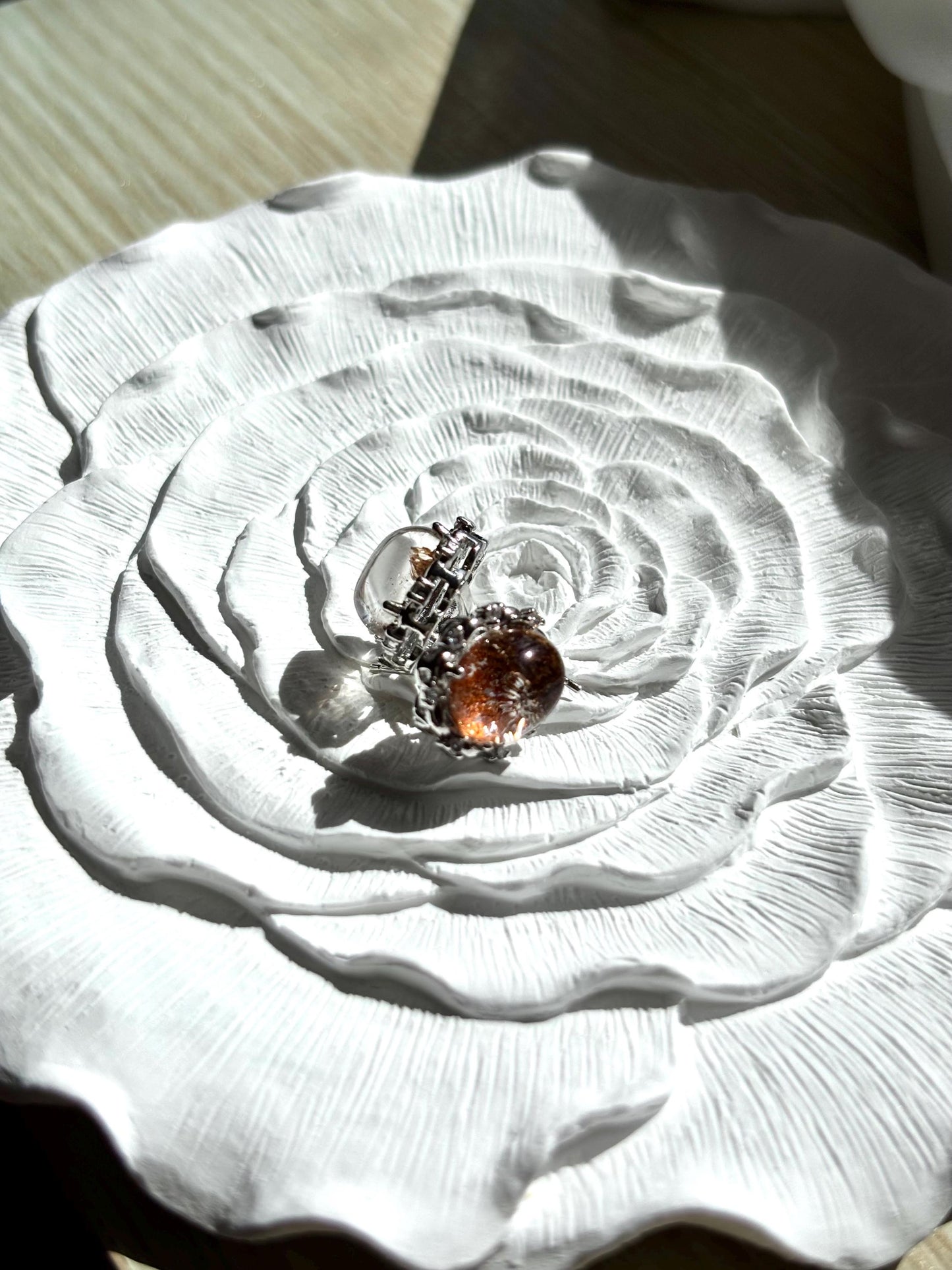 Mystical Oval Red Phantom Quartz Stud Earrings – Sterling Silver Wire for Elegant Charm