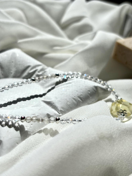 Sparkling Clear Quartz & Lemon Quartz Beaded Necklace – Simple, Elegant Jewelry for Clarity and Joy
