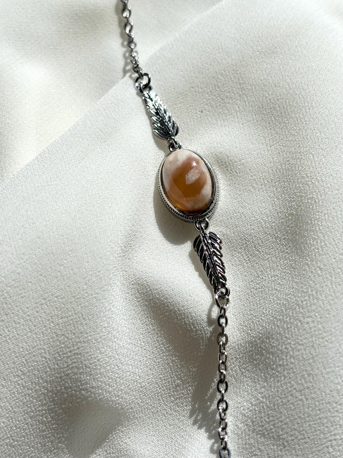 Peach Blossom Agate Bracelet – Nature-Inspired Elegance
