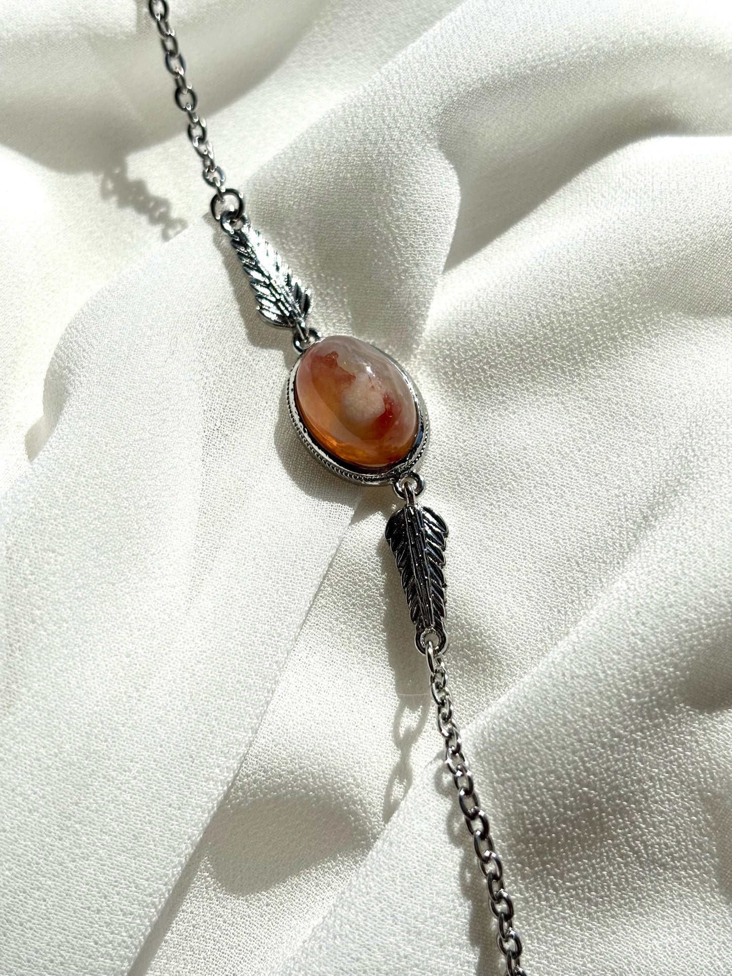Peach Blossom Agate Bracelet – Nature-Inspired Elegance