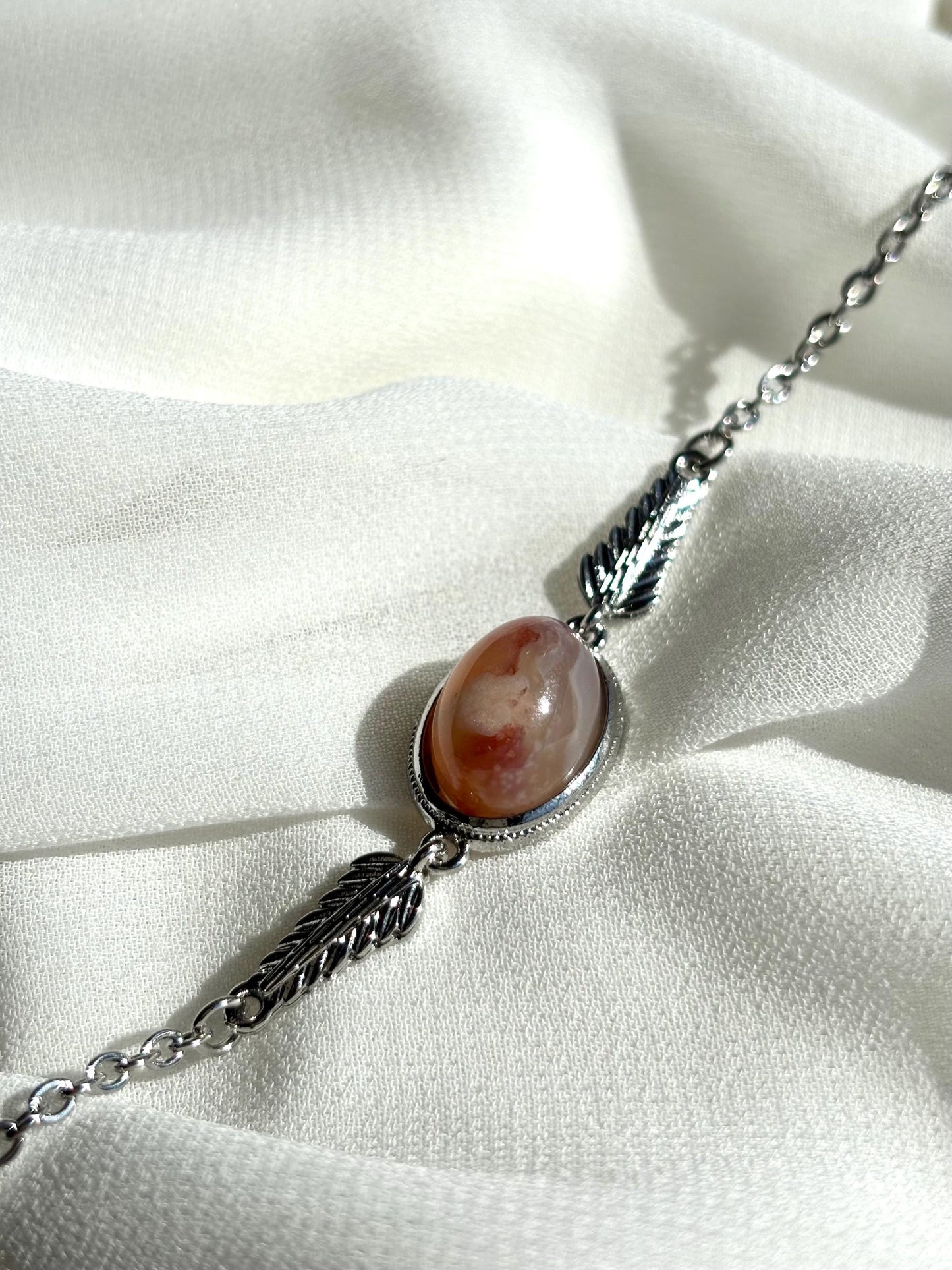 Peach Blossom Agate Bracelet – Nature-Inspired Elegance
