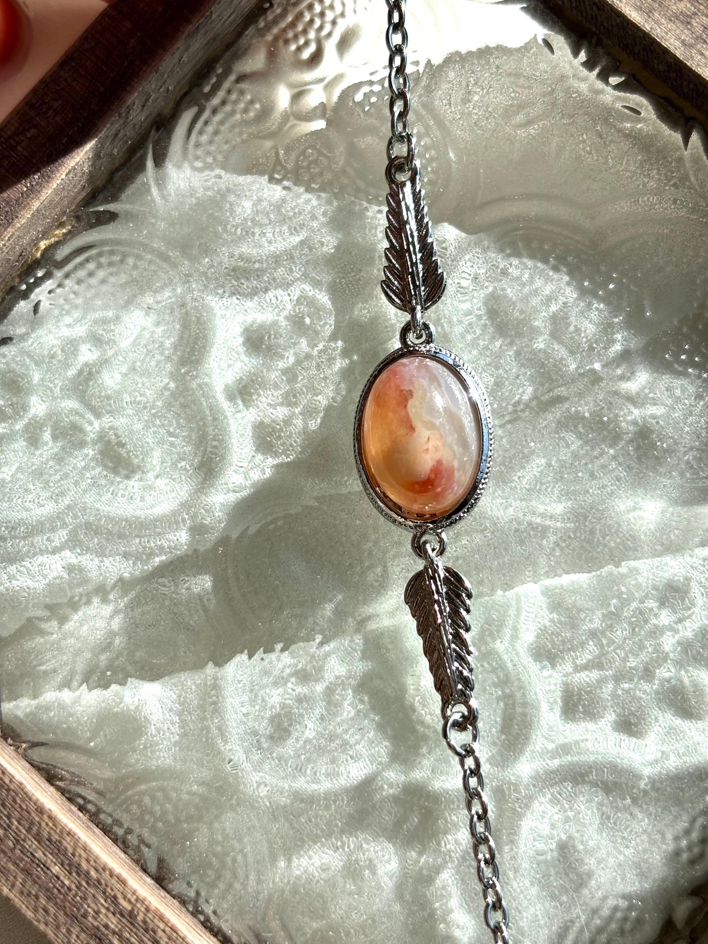 Peach Blossom Agate Bracelet – Nature-Inspired Elegance
