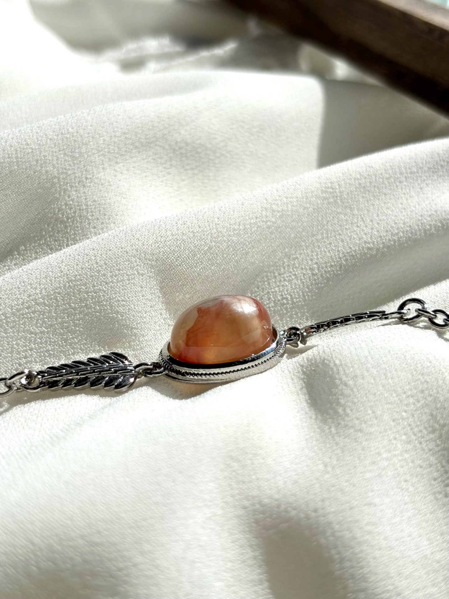 Peach Blossom Agate Bracelet – Nature-Inspired Elegance