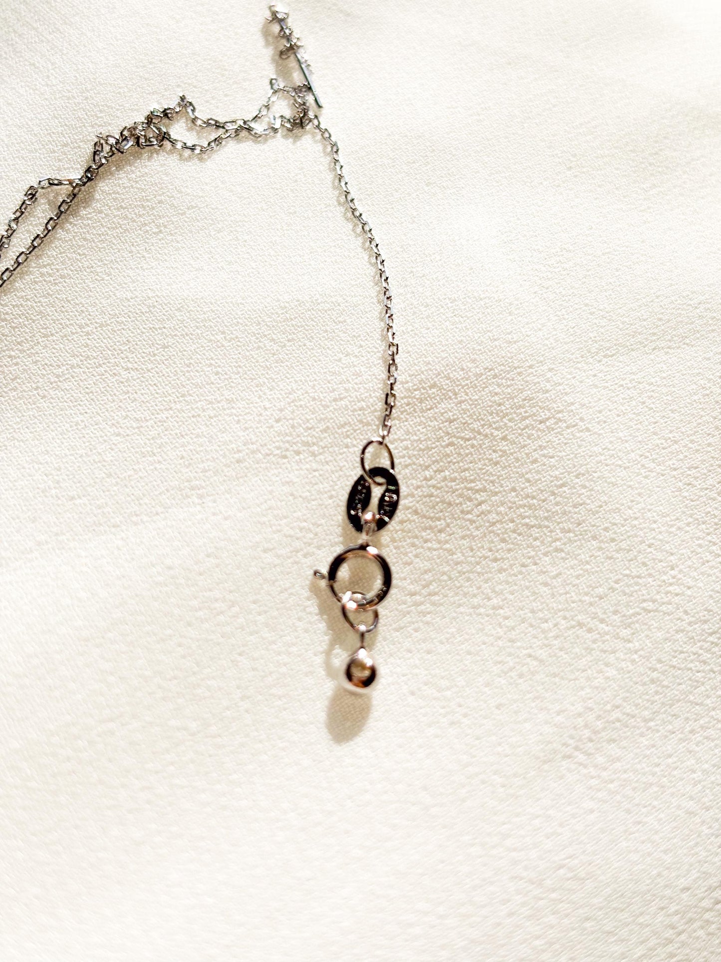 Minimalist Sterling Silver Necklace with Rose Quartz Crystal Ball Pendant-45cm Layering Necklace