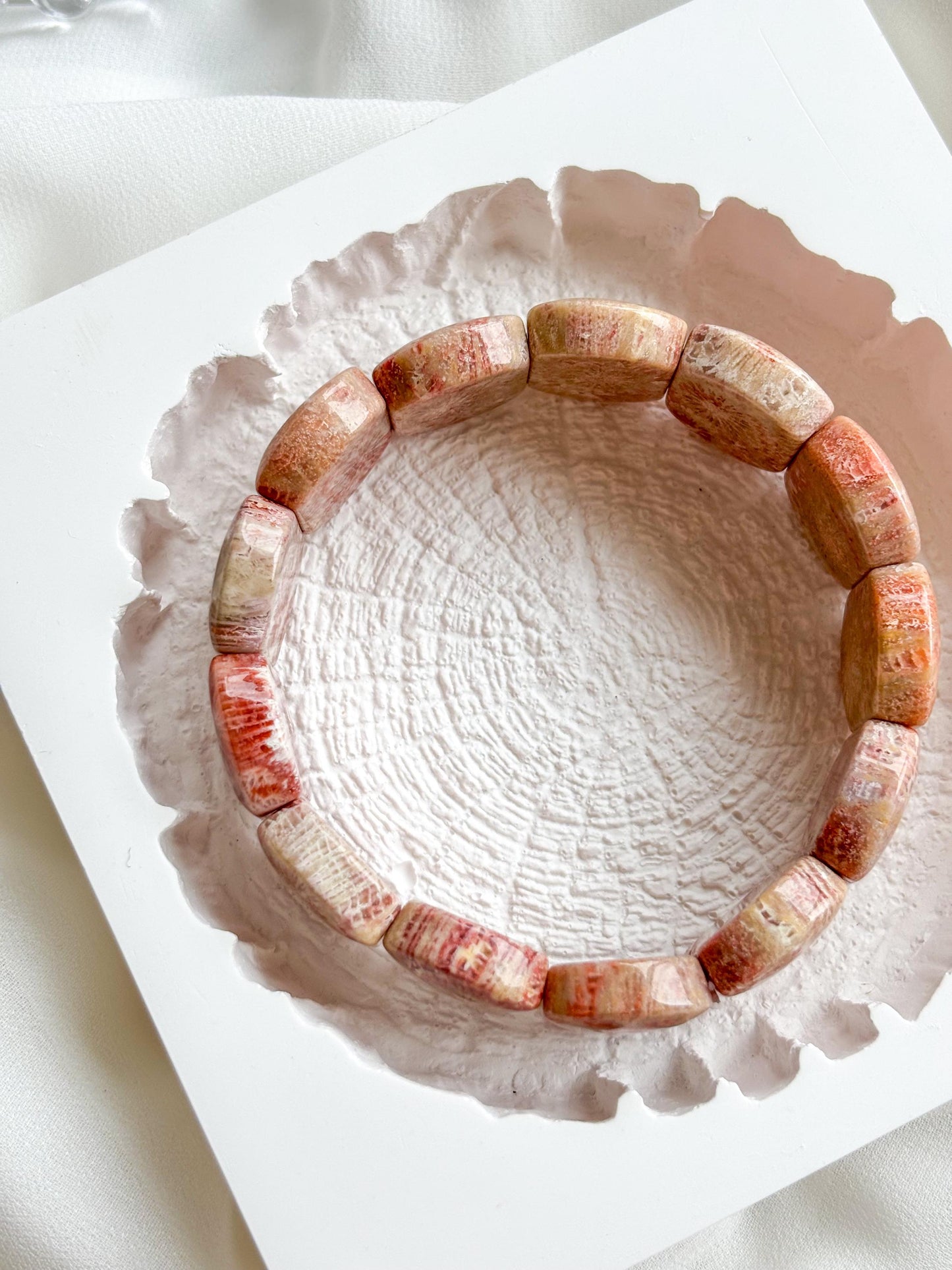 Sonoran Sunset – Fossil Coral Daisy Bracelet