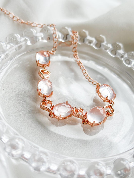Rose Water Rose Quartz Bracelet – Rose Gold Plated