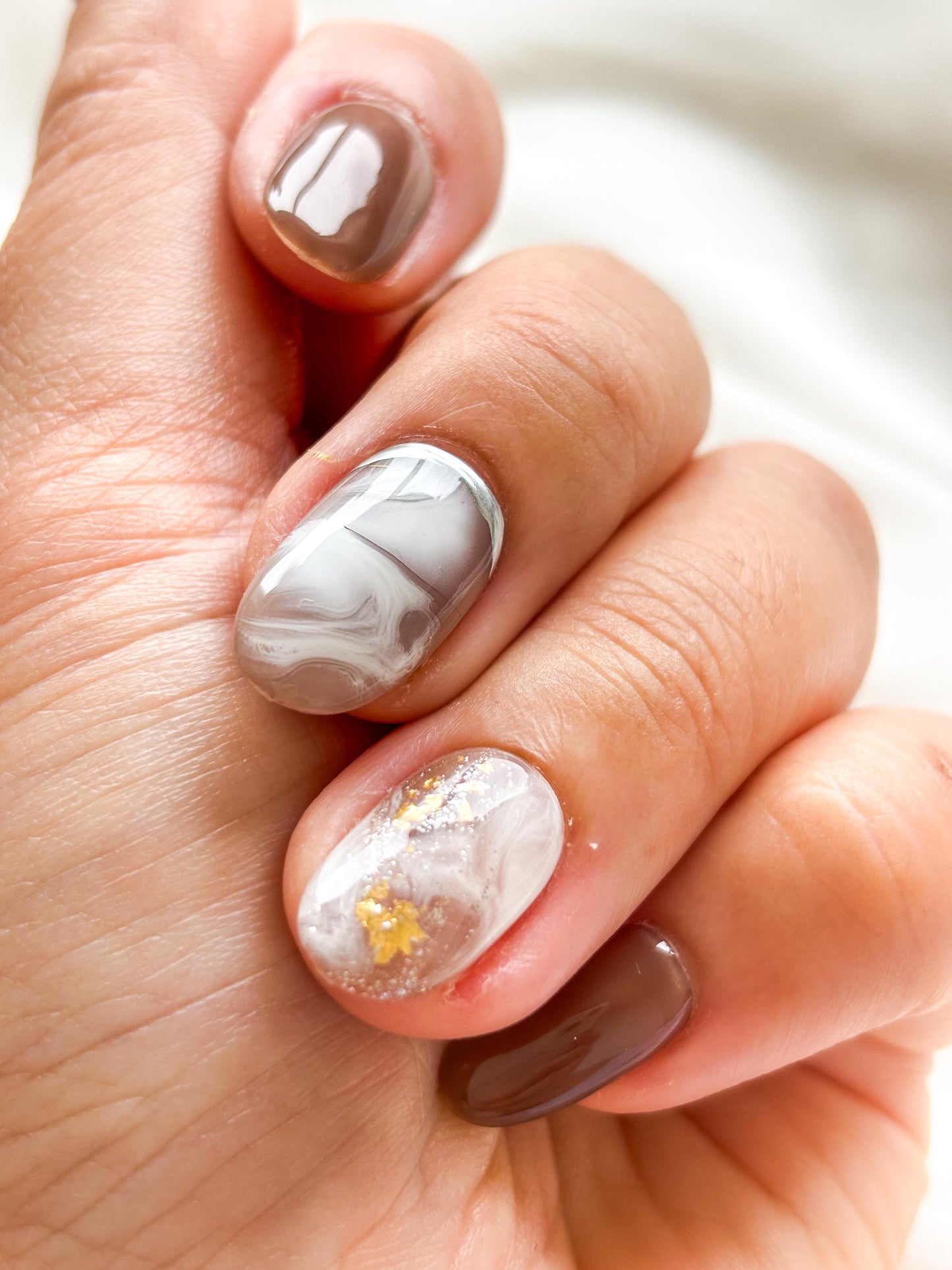 Caramel Swirl Luxe Press-On Nails