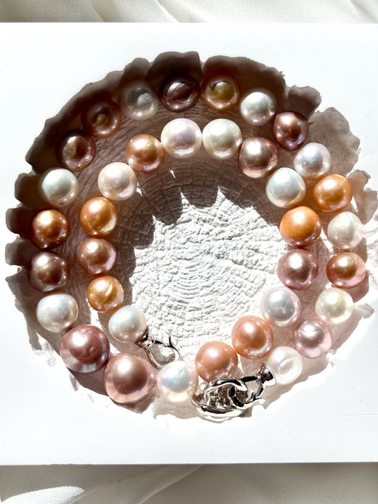 Sunset Sonata – Multicolor Edison Pearl Necklace (AA luster)