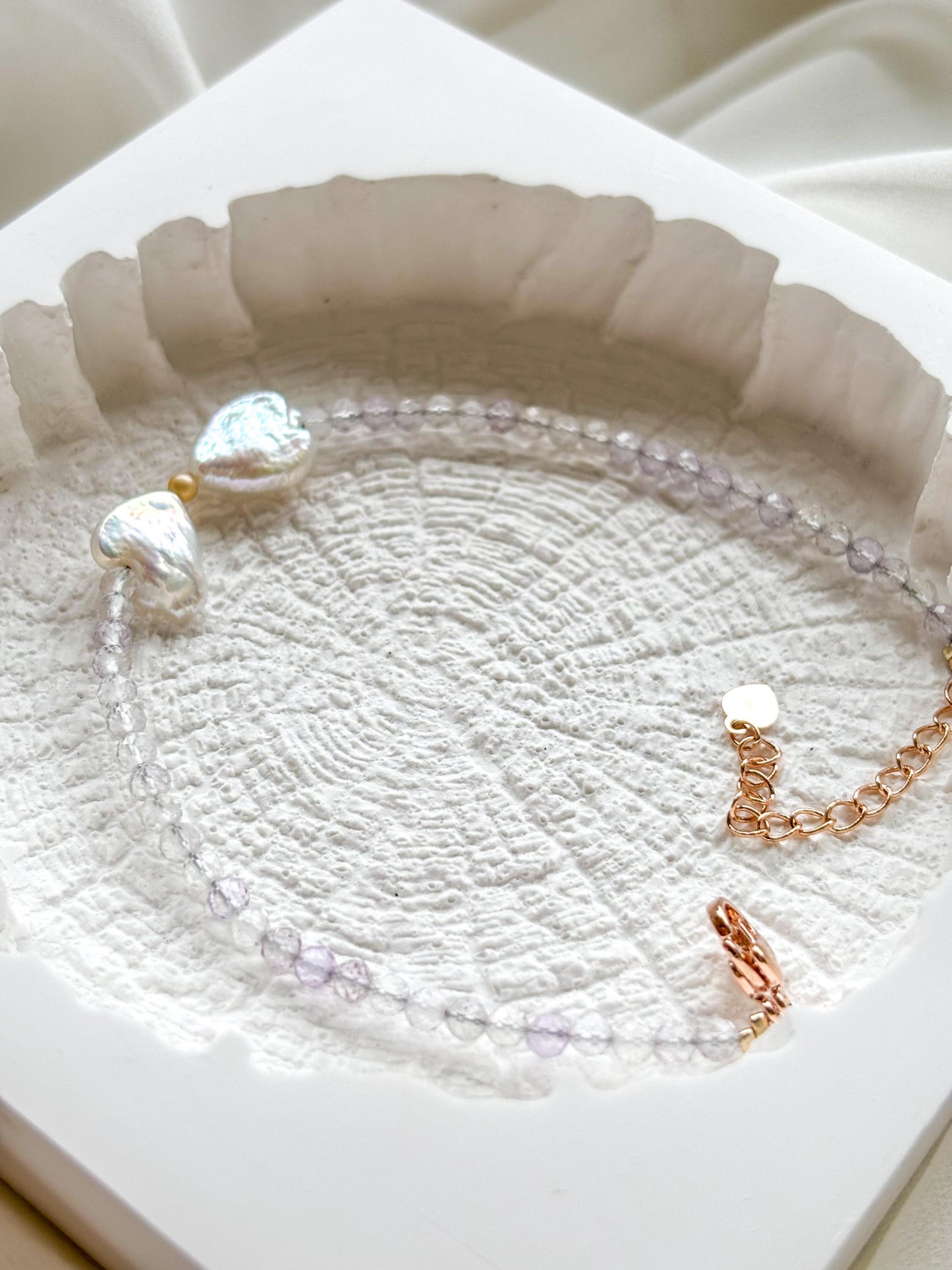 Faceted Clear Quartz and Freshwater Pearls Bow  Bracelet - Sparkling Crystal Jewelry