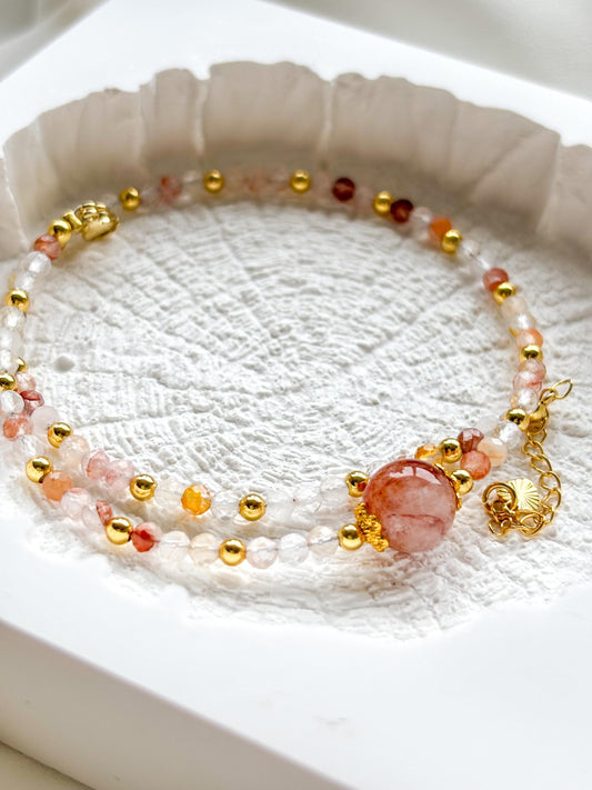 Golden Dawn – Faceted Quartz & Hematoid Quartz Double-Layer Bracelet