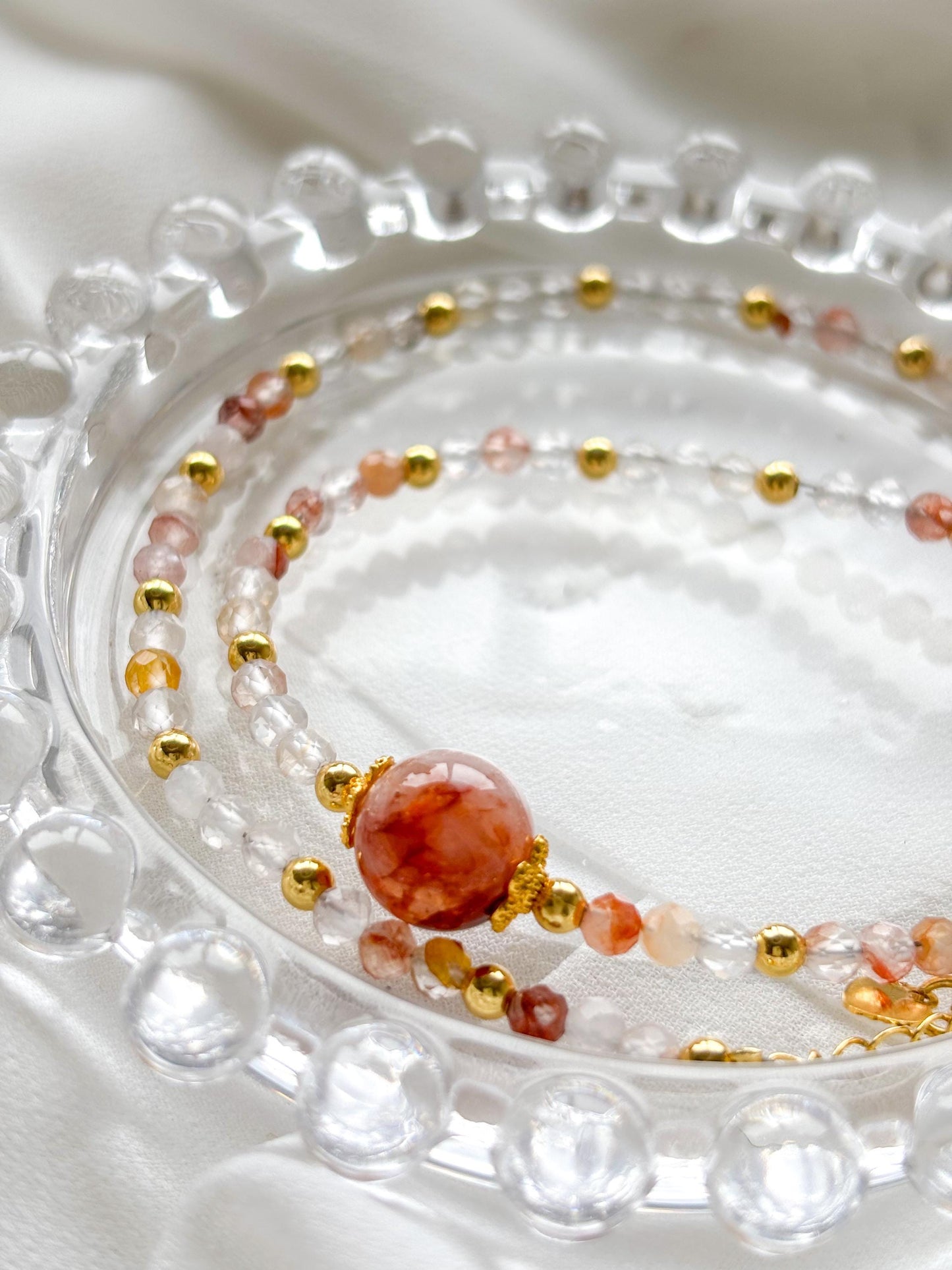 Golden Dawn – Faceted Quartz & Hematoid Quartz Double-Layer Bracelet