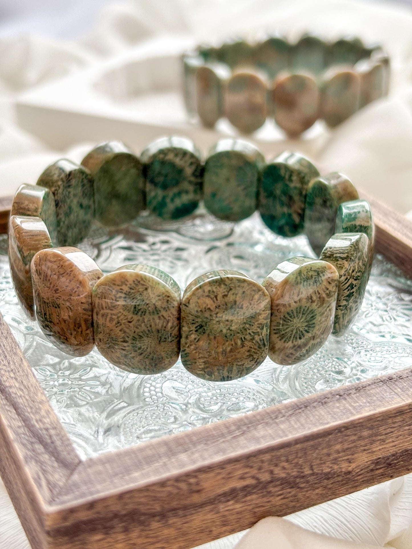 Amazon Canopy – Fossil Coral Daisy Bracelet