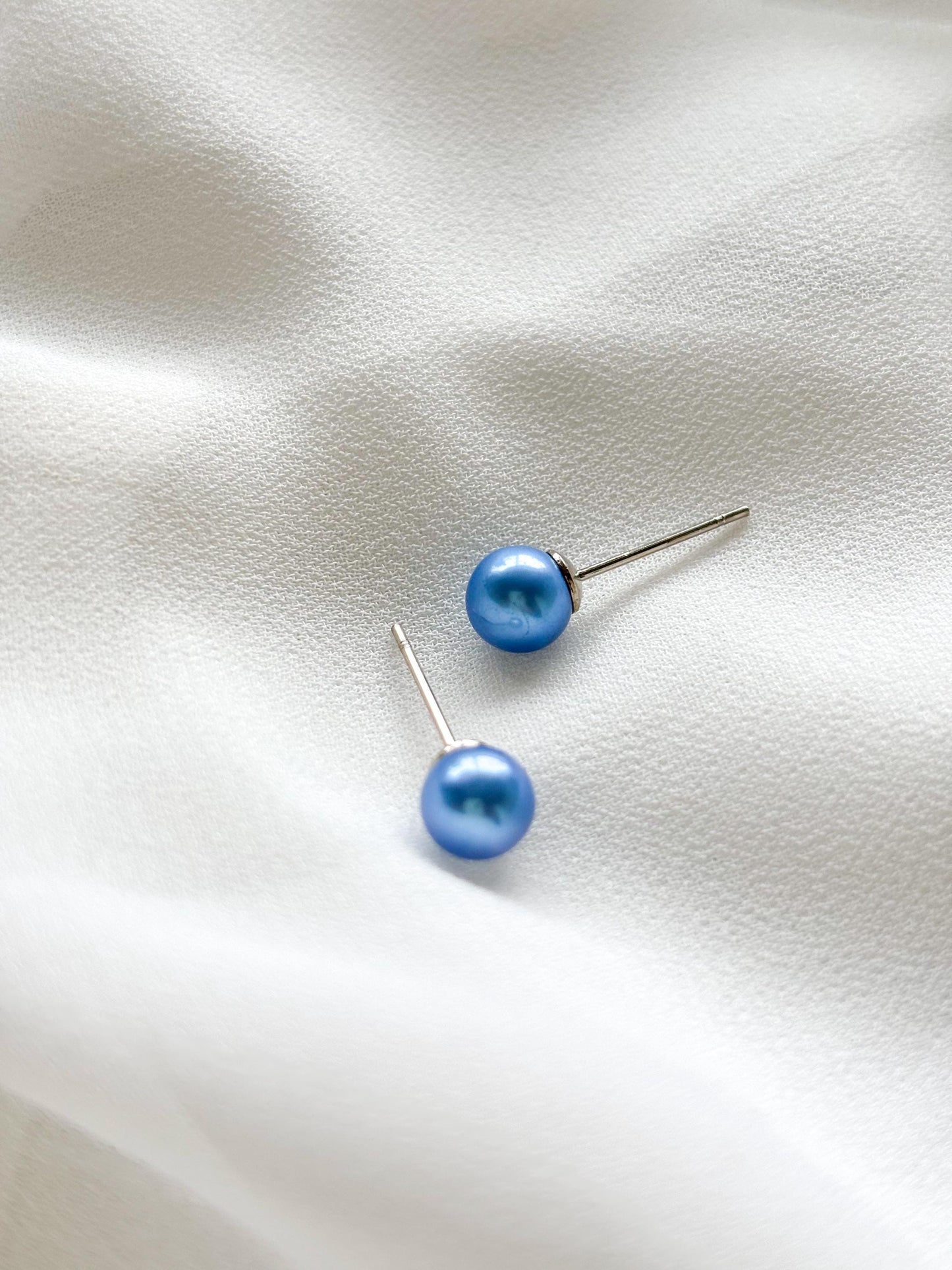 Violet is Blue Pearl Stud Earrings