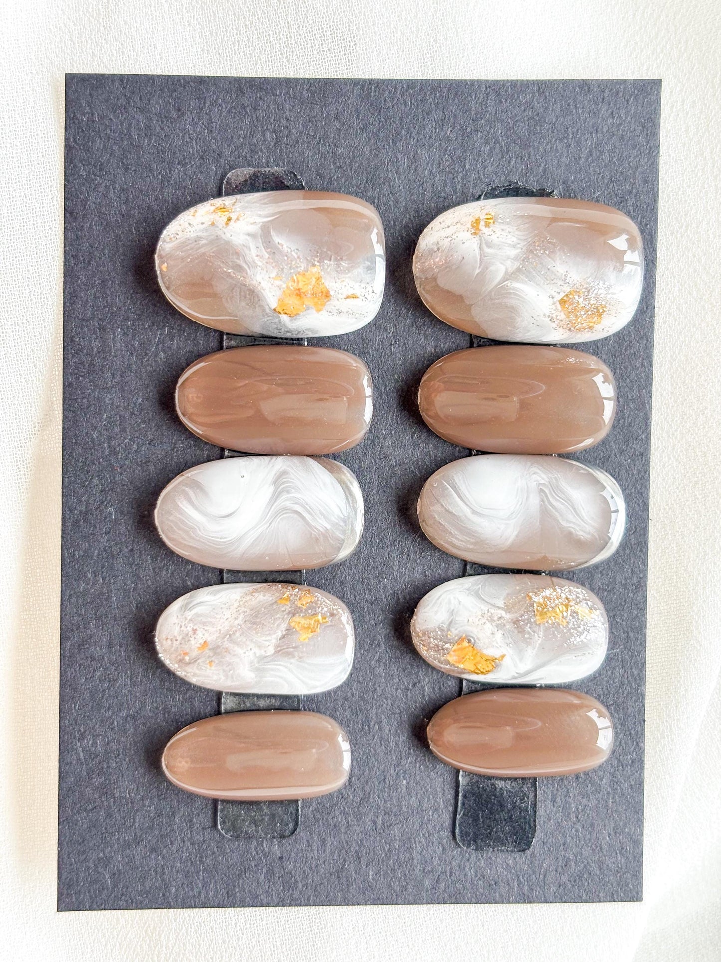 Caramel Swirl Luxe Press-On Nails