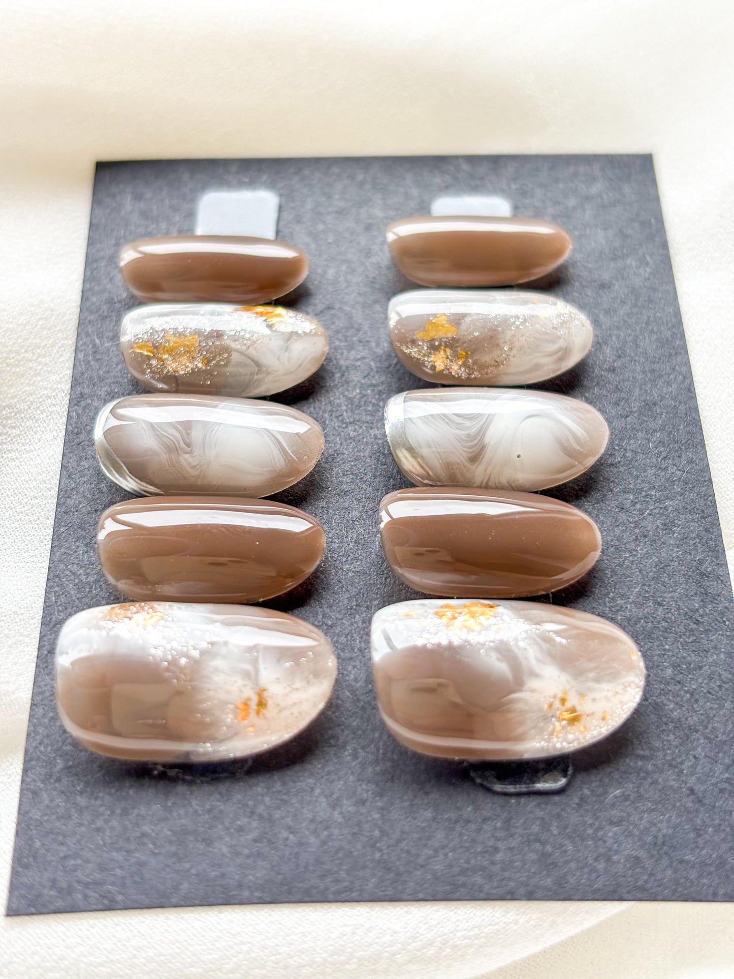 Caramel Swirl Luxe Press-On Nails