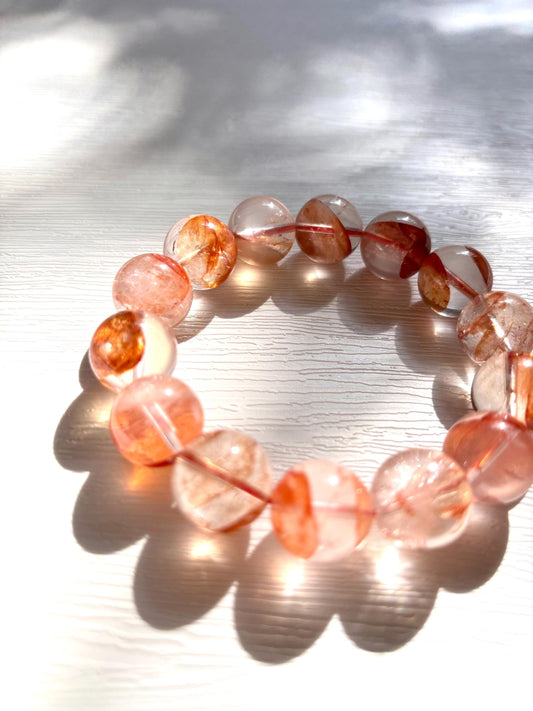 Ember Bloom – Hematoid Quartz Fire Garden Bracelet C