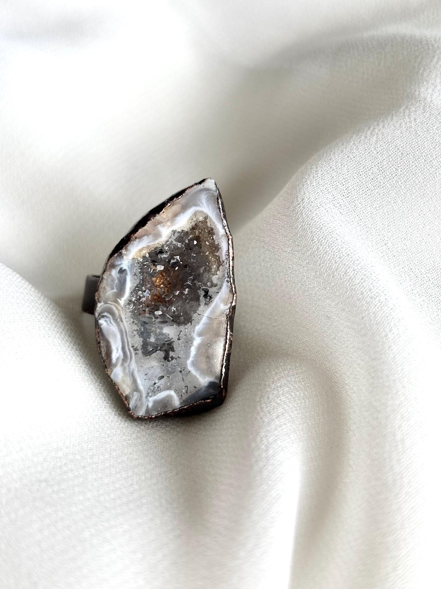 Ethereal Earth – Vintage Geode Open Rings Set ( 4 Rings as a set )