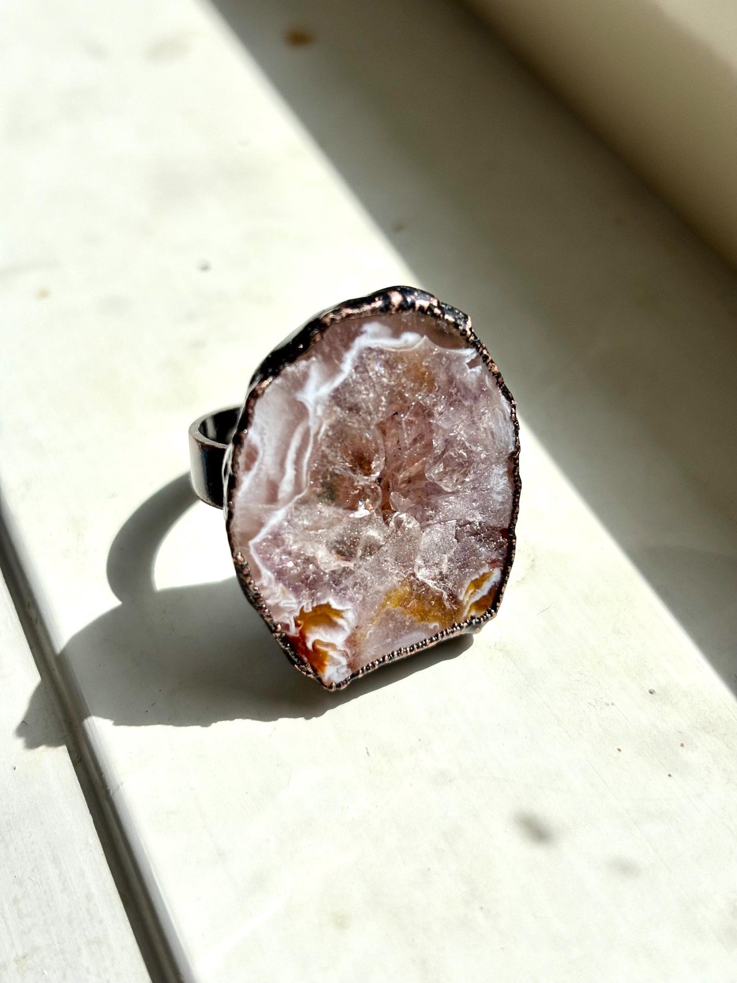 Ethereal Earth – Vintage Geode Open Rings Set ( 4 Rings as a set )