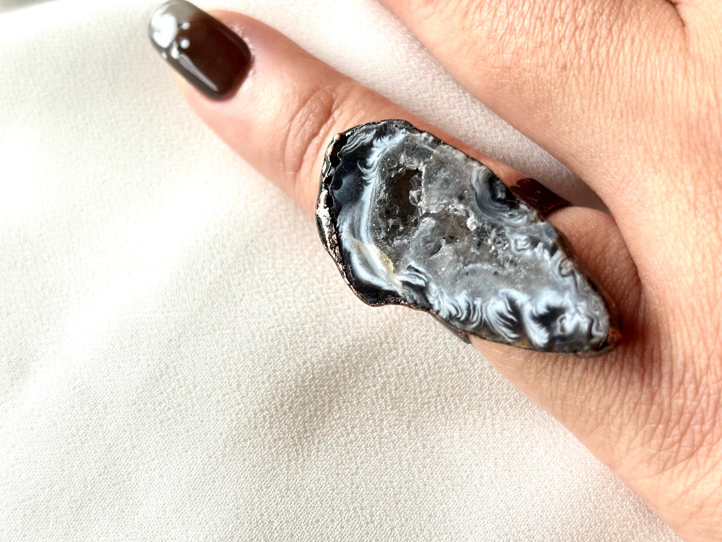 Ethereal Earth – Vintage Geode Open Rings Set ( 4 Rings as a set )