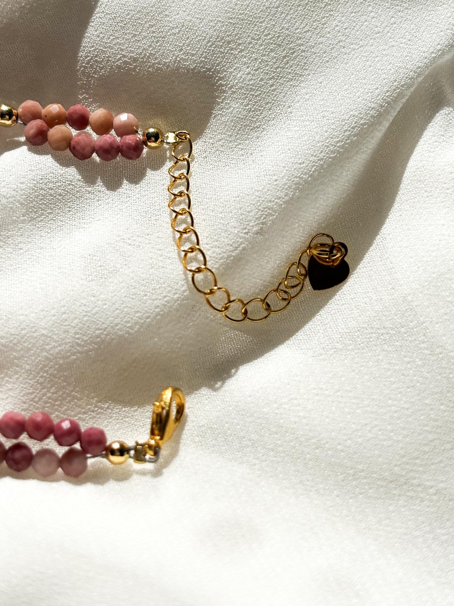 Blush Harmony – Alashan Agate & Strawberry Quartz Bracelet