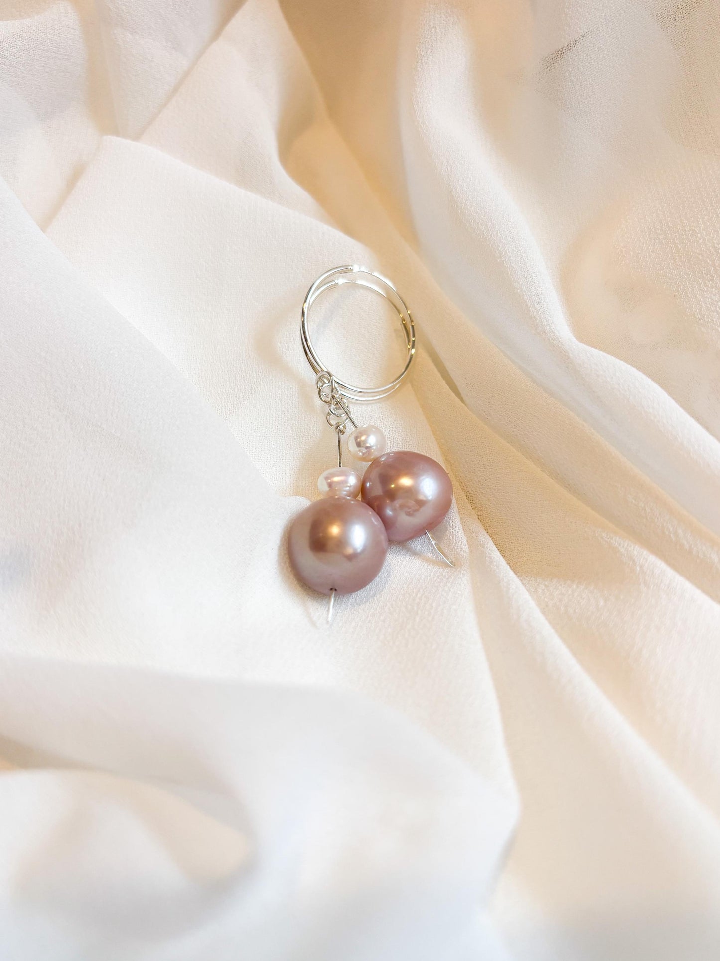 Snowy Whimsy – Sterling Silver Edison and Freshwater Pearl Huggie Earrings