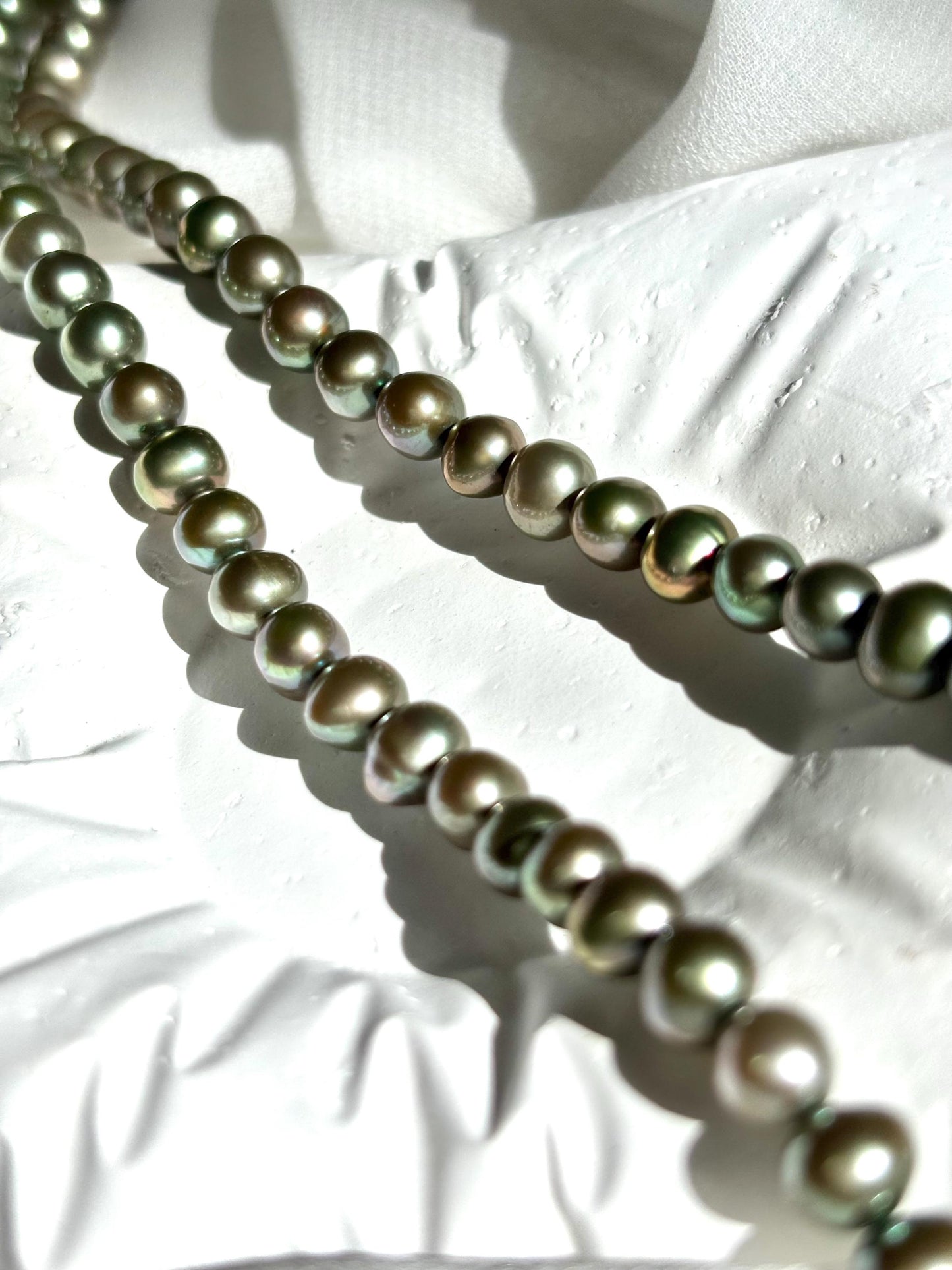 Verdant Bells: Whisper of the Forest Freshwater Pearl Necklace