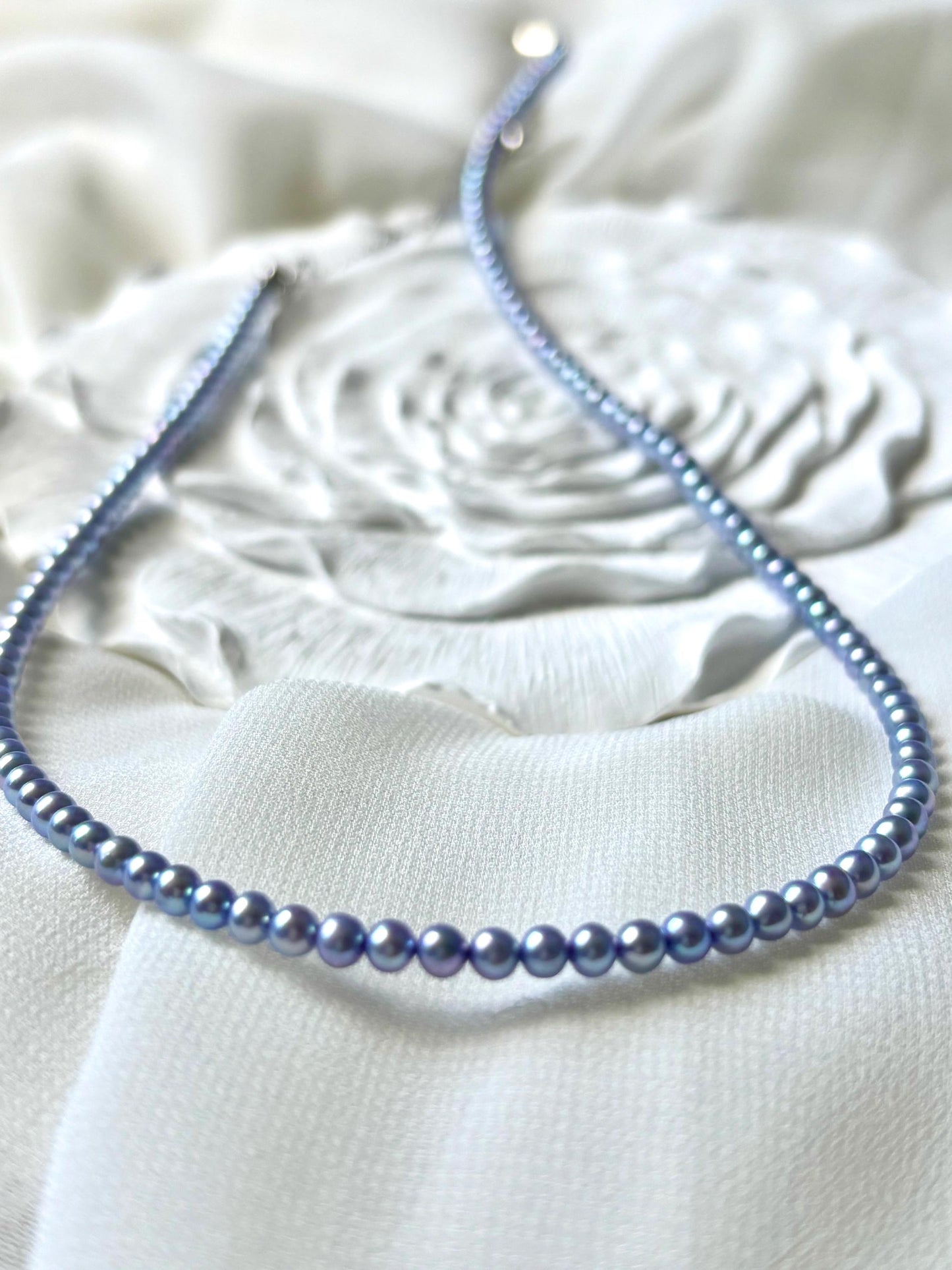 Violet is Blue Mediterranean Pearl Necklace (AAA Luster)