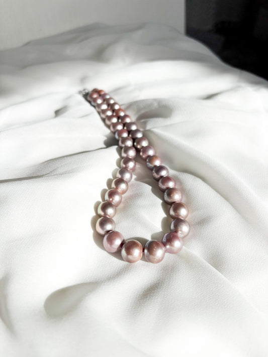 Moonlit Mist – Titanium Lavender Edison Pearl Necklace