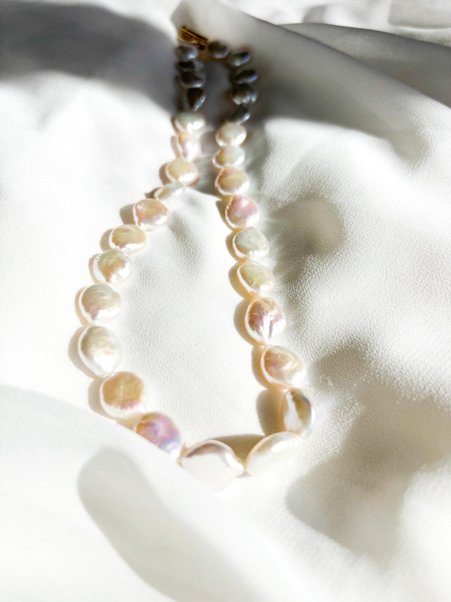 Cotton Cloud – Irregular Baroque Teardrop Freshwater Pearl Necklace