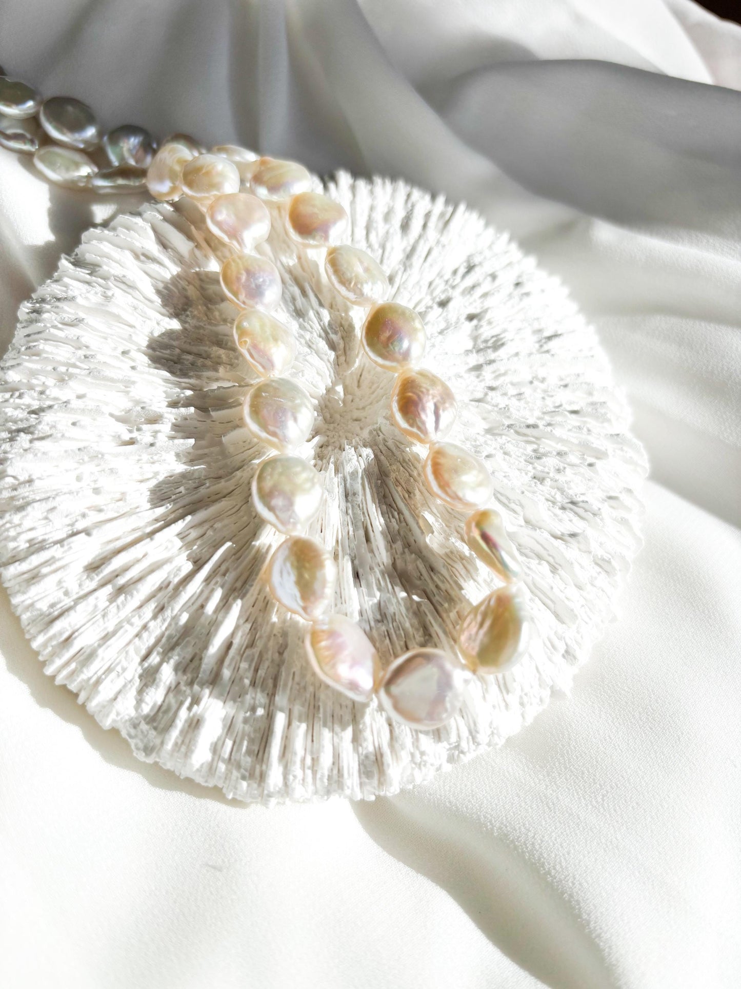 Cotton Cloud – Irregular Baroque Teardrop Freshwater Pearl Necklace