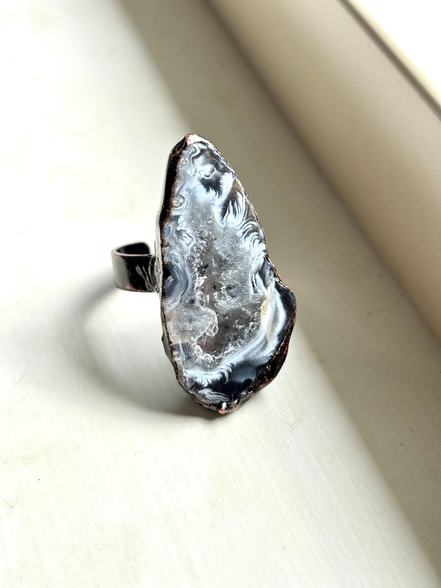 Ethereal Earth – Vintage Geode Open Rings Set ( 4 Rings as a set )