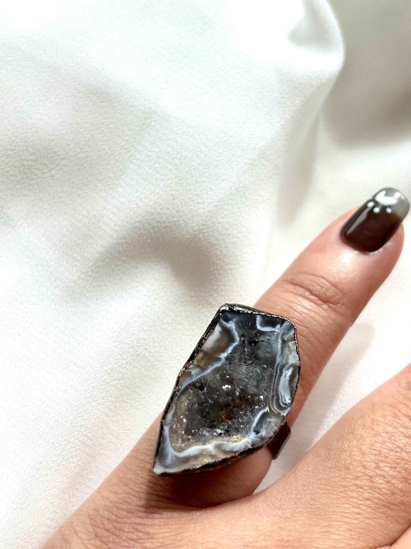 Ethereal Earth – Vintage Geode Open Rings Set ( 4 Rings as a set )